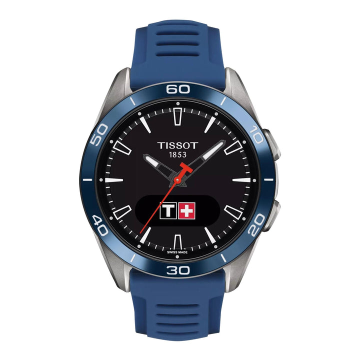 Tissot T-Touch Connect Sport med blå urtavla och blå silikonrem, modell T1534204705101.