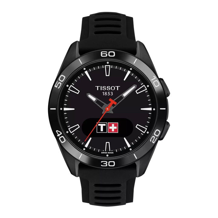 Tissot T-Touch Connect Sport, svart urtavla och svart rem, digital och analog display. Modell T1534204705104