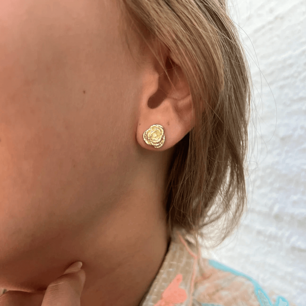 Wioga Diana Forgyldte Rose Ørestikker - Øreringe - E-8811-GP