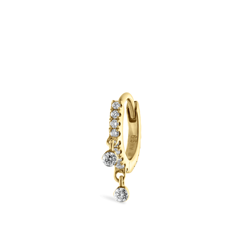 Maria Tash Diamond Eternity Double Dangle Hoop 6.5mm