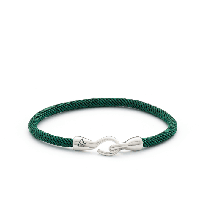 Alexander Lynggaard Armband Maritime Green i grönt flätat med silverkrokspänne. Modell L00114-001.