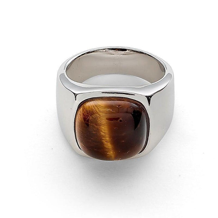 Alexander Lynggaard Ring Hope Signet Tiger Eye i ljust silver med brun tigeröga sten. Modell H10030-003-1.