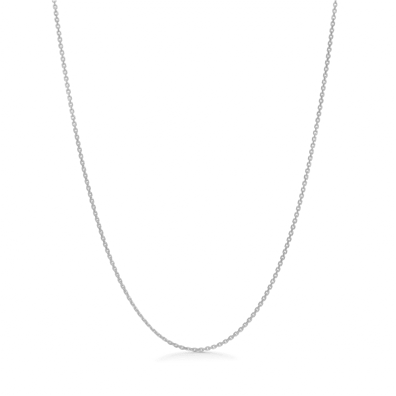 Anker Facetterat Silverhalsband 80 cm visar en enkel, klassisk silverkedja i blank finish. Modell 9120112-9120112-1