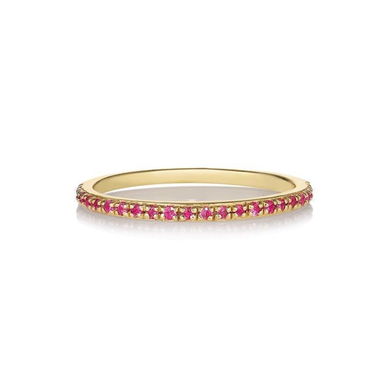 anpe atelier sarah lil rent rosa safirer 14kt guldring med rosa safirer i enkel guldring, modell 2468-005-1