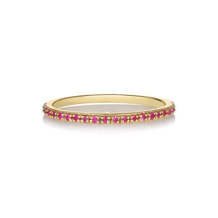 anpe atelier sarah lil rent rosa safirer 14kt guldring med rosa safirer i enkel guldring, modell 2468-005-1