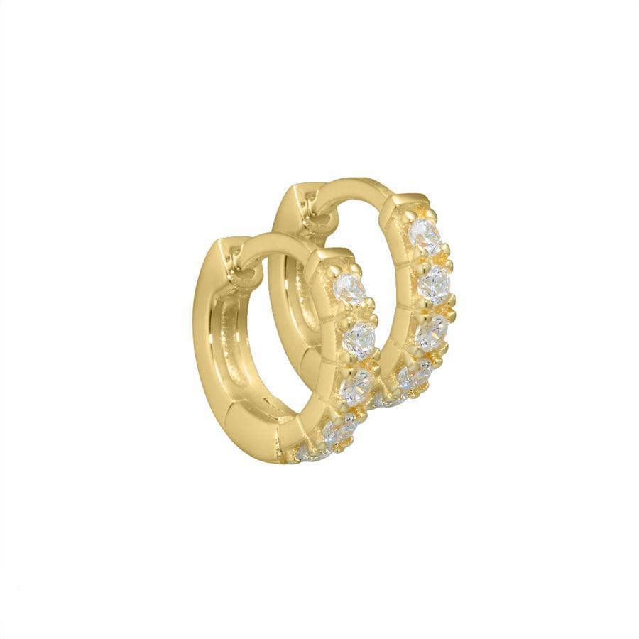 Aqua Dulce Darling øreringe i forgyldt sølv med klare sten, forside, model 2099