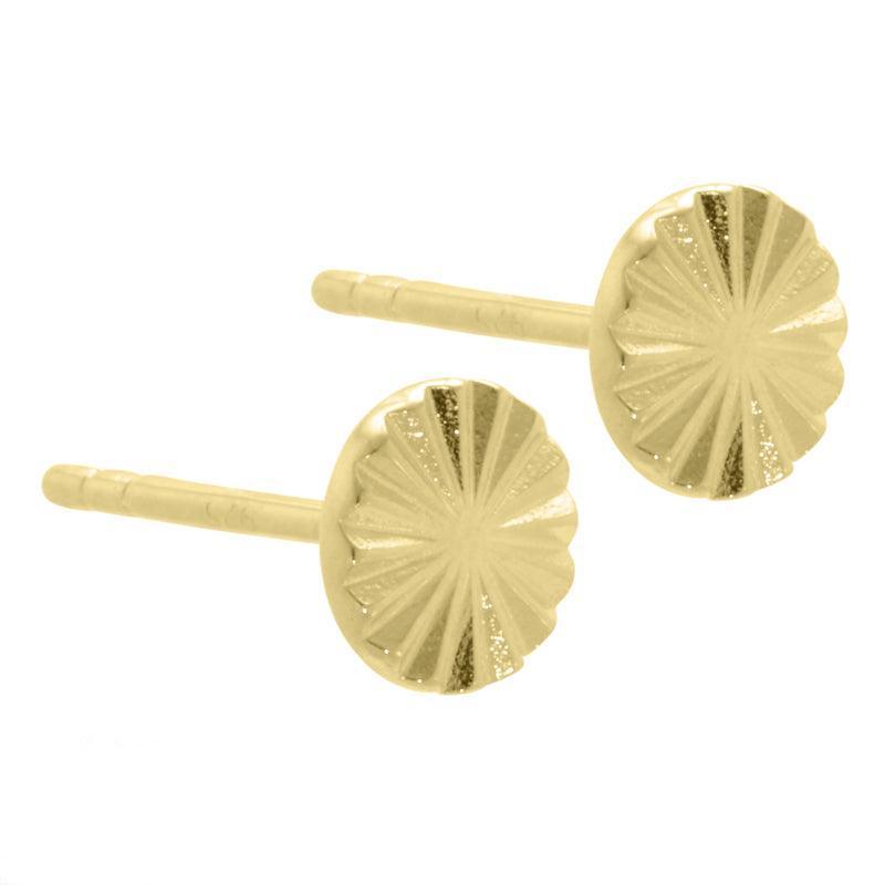 Aqua Dulce Line Coin örhängen silverförgyllda med mönstrad yta i blank guldfinish. Modell 4119-4119-1