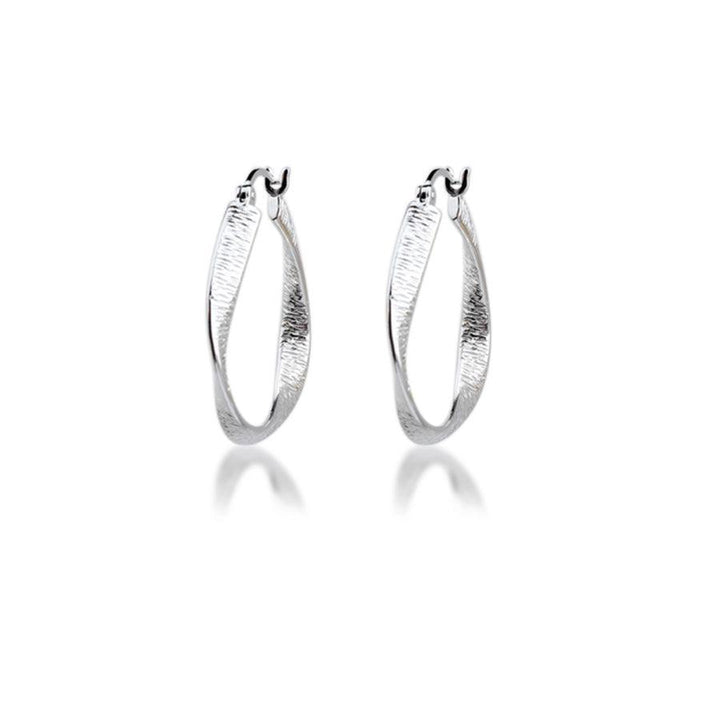 Aqua Dulce Twisted Lines creoler 28mm sølv - 5186 - Øreringe - 5186