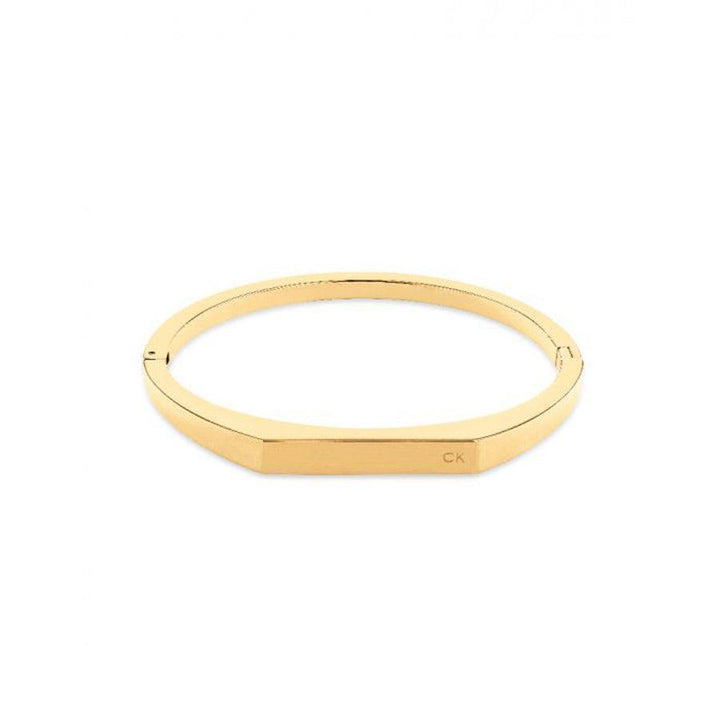 Calvin Klein Faceted Bar Armring Svart Guld, elegant facetterad guldarmring med slät yta. Modell 35000046-35000046