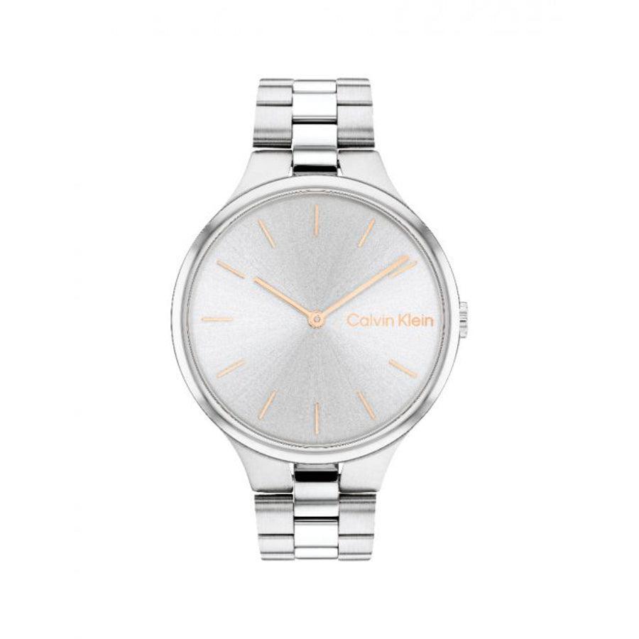 Calvin Klein Linked Women's Watch visar upp en silverurtavla och stålkedja i en elegant, minimalistisk stil. Modell 25200128-25200128.