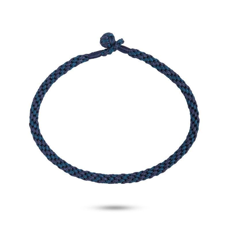 carre-blue-man-armband-bb4175, flätat mörkblått textilarmband med knutstängning, modell BB4175-1
