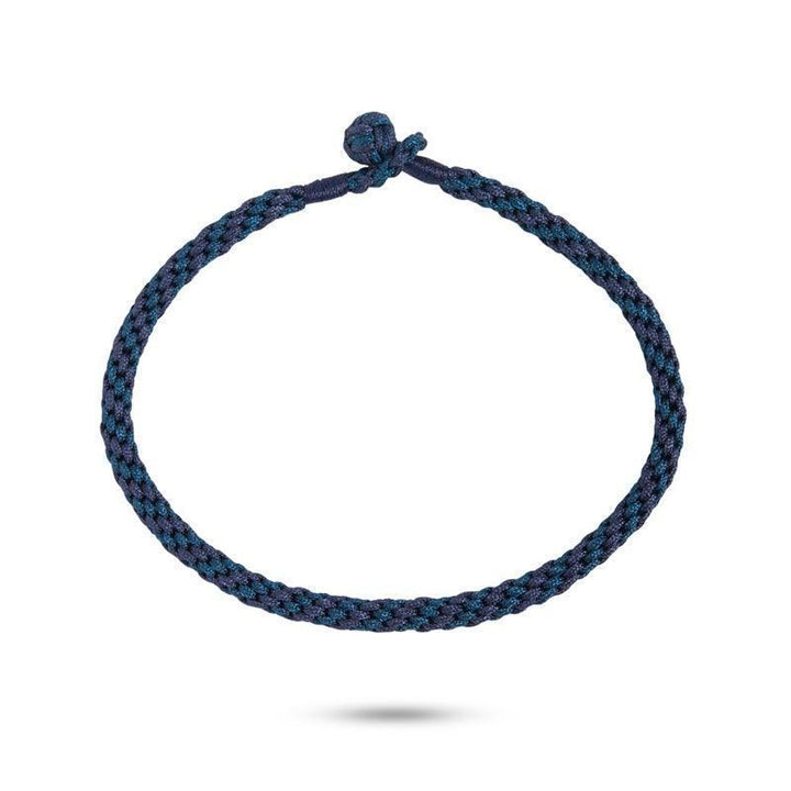 carre-blue-man-armband-bb4175, flätat mörkblått textilarmband med knutstängning, modell BB4175-1