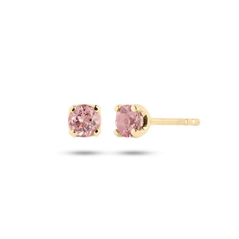 Carré Ørestik i 10 karat guld med Turmalin - Øreringe - TS4109-TR-Pink