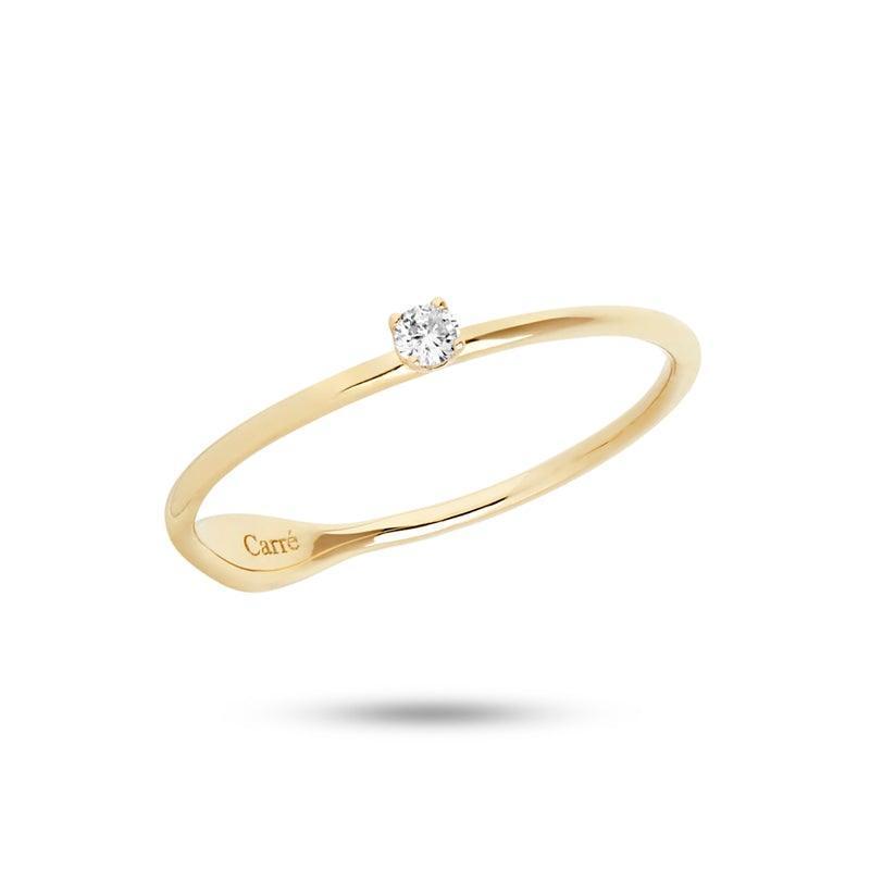 Carré Ring i 10kt guld med Brillant - TR4276 - Ringe - TR4276-DI0,03W.SI-001