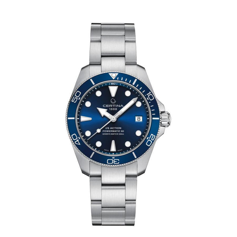 Certina DS Action Powermatic 80 - Blå Urskive - Herreur - C0328071104100