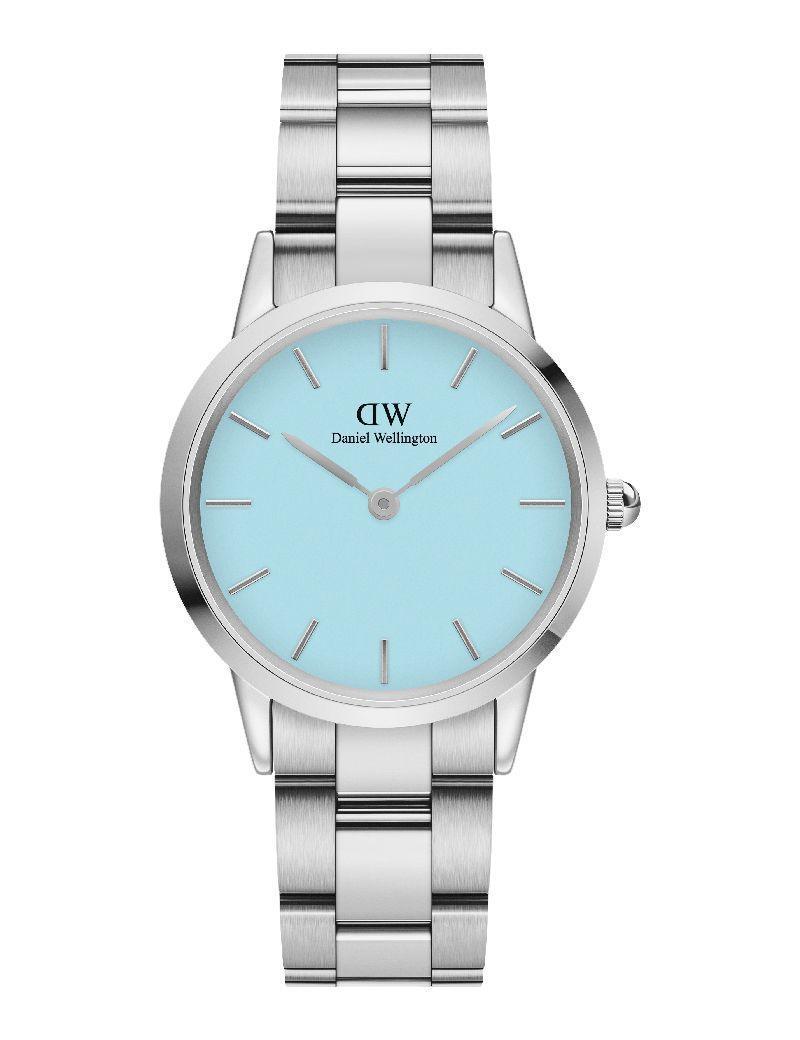 Daniel Wellington Iconic Link Capri Pastel Blue 32mm klocka med stålband och ljusblå urtavla. Modell ADW00100541-1.