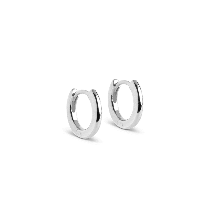 Enamel Chunky Sølv Hoops 8mm - E248S - Øreringe - E248S