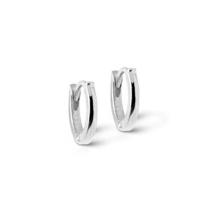 enamel klassiska solv hoops 6mm, glänsande silverörhängen i klassisk rund form, modell e175s-e175s-1