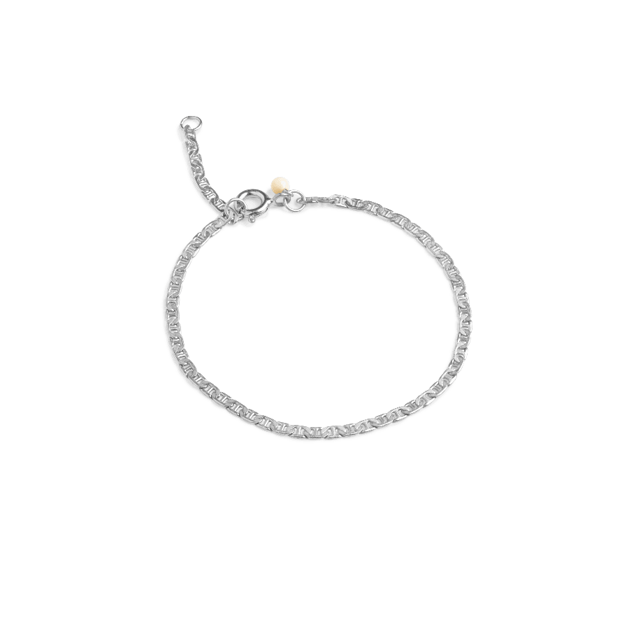 enamel-elie-armband med detaljerad silverfinish och liten guldkula, modell B91S-B91S-1