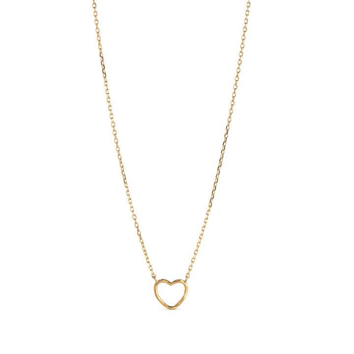 enamel ekologiskt hjärthalsband med litet hjärthänge i guldfärgad metall, modell n102gm-n102gm-1