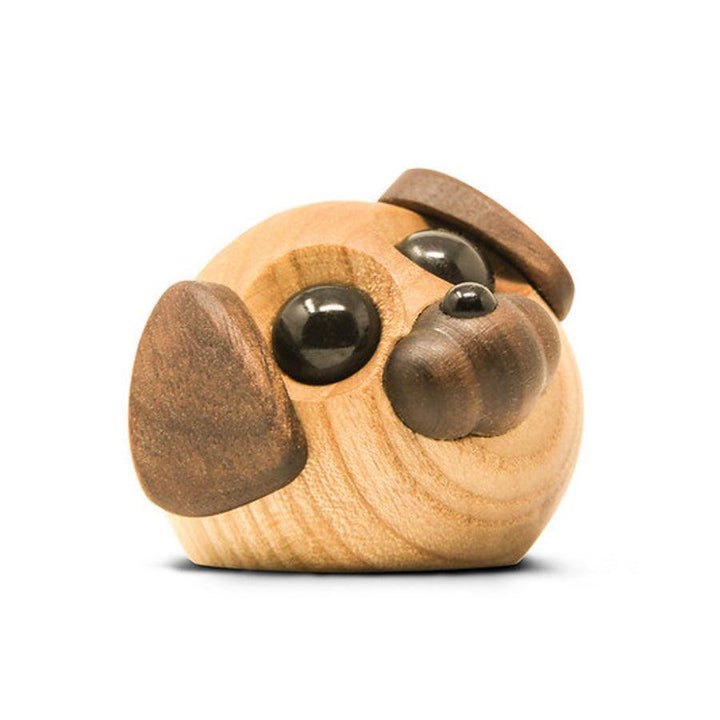 Fablewood Molly liten hund, träfigur i ljusa och mörka nyanser, modell 1101-2.