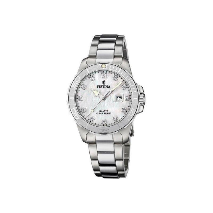 Festina Lady S Sport damklocka med silverfärgat stålboett och pärlemorurtavla, modell 205031-205031-1
