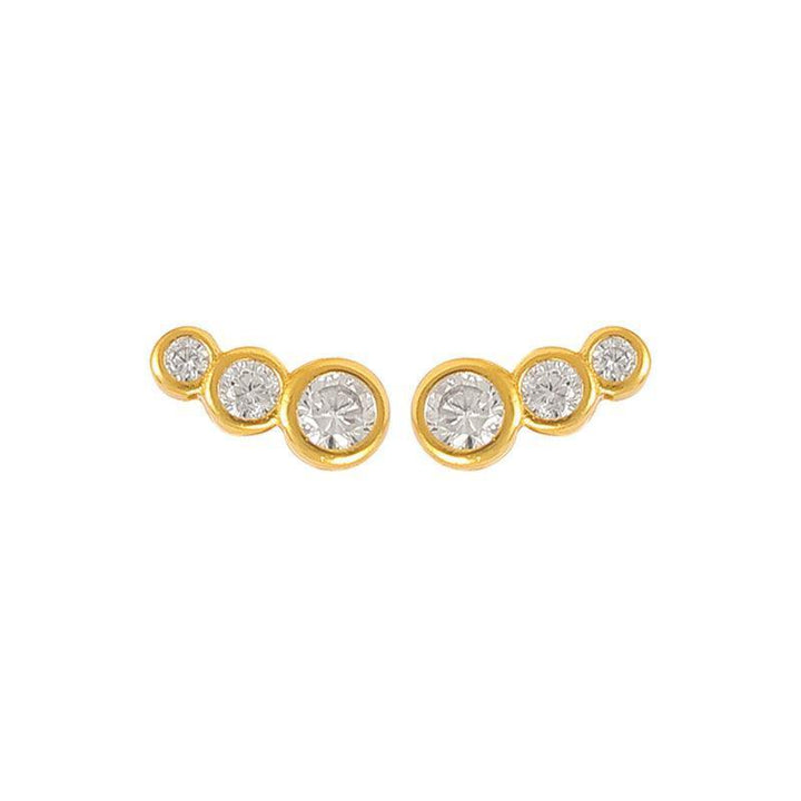 Hultquist Copenhagen Lucian White örhängen med fyra vita stenar i guldpläterad design. Modell S08176G-W-1.