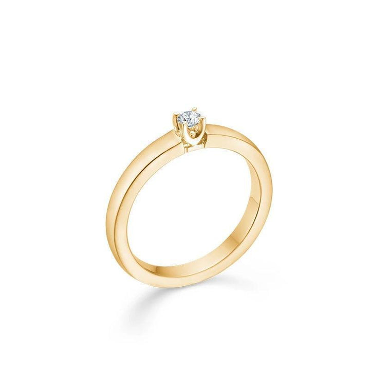Mads Z 14 kt Crown alliancering med diamant, forside i guld, model 82513