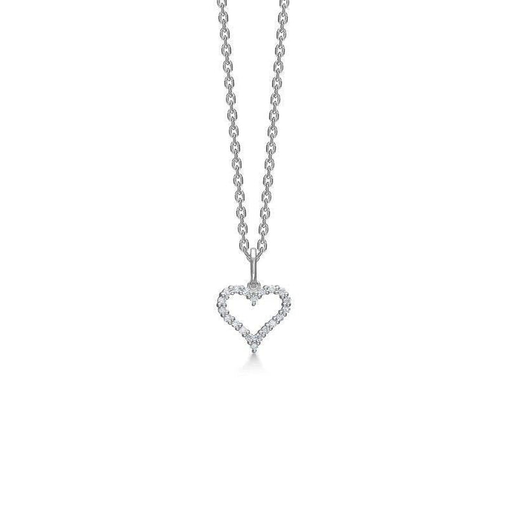 Mads Z 14 kt. vitguld Tender Heart hänge set 0,12 ct W/SI, elegant hjärtformat diamanthänge. Modell 1631312-1