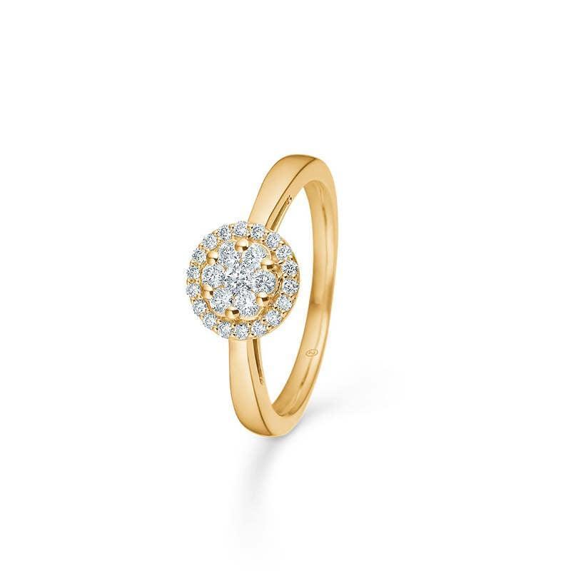 Mads Z Eleanor ring i 14 kt guld med brillanter, forside, model 68581, elegant og strålende design.