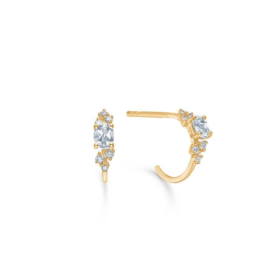 Mads Z 14kt Leonora Øreringe Hvid Topas 0.09Ct W.Si - Øreringe - 1516120