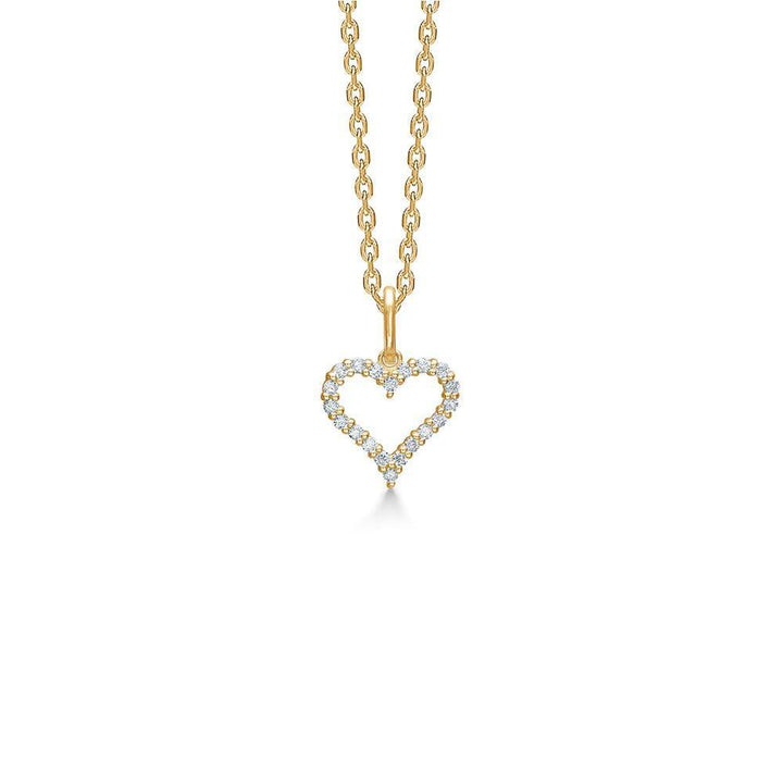 Mads Z 14kt Tender Heart 0,12ct halsband med öppet hjärthänge i guld och gnistrande diamanter. Modell 1531312