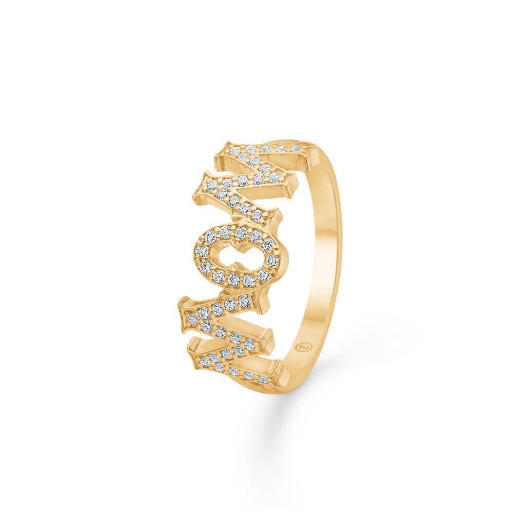 Mads Z 14kt WOWMOM ring med diamanter i guld, forsidebillede, Model 34145