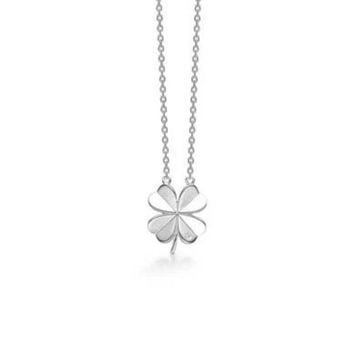 Mads Z silver klöver halsband med fyrklöver hänge, fram, modell 45467