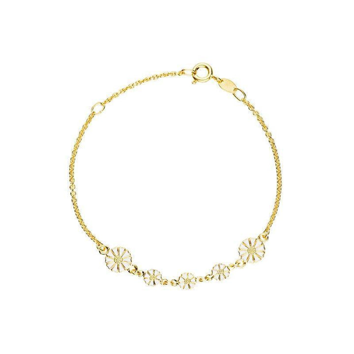 Daisy guldpläterat armband med daisy detaljer i guldlook, enkel kedja. Modell 90117519-M