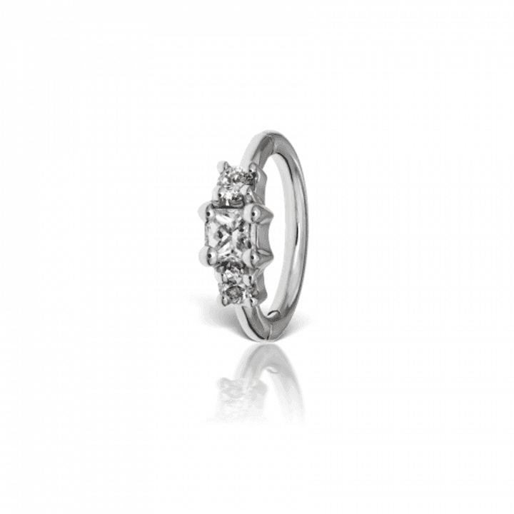 MARIA TASH 18kt Diamond Princess Creol Hvidguld - Øreringe - X3P652D-W
