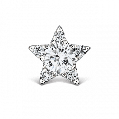 Maria Tash 4,5 mm Diamond Star Threaded Stud 18kt vitguld med stjärnformade diamanter, modell xstar45d-w-001-2