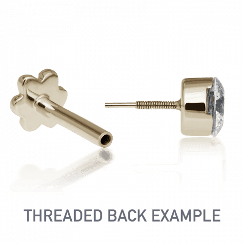 Maria Tash Large Diamond Trinity Threaded Stud i guld med tre diamanter, modell x3dtrdl-001-2.