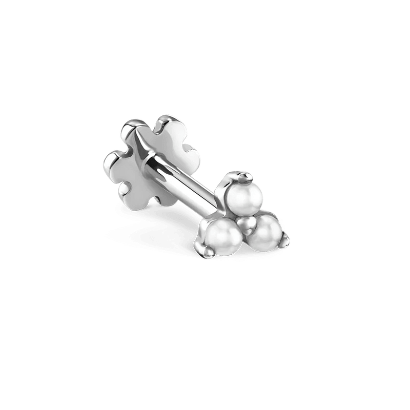 MARIA TASH Pearl Trinity Stud Hvidguld - Øreringe - XTRPE-WG-W3-001