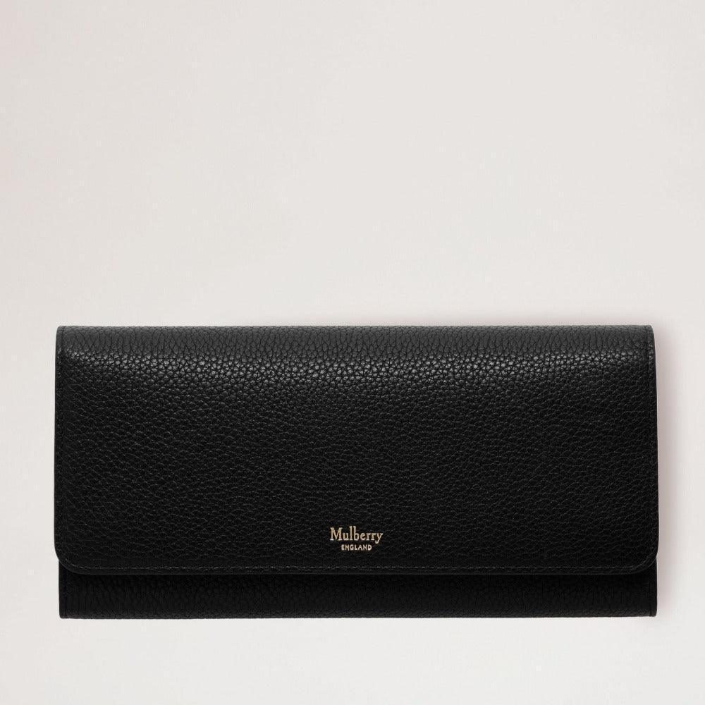 Mulberry Continental Wallet i svart läder, klassisk och elegant design. Modell RL4440205A100.
