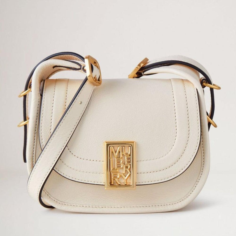 Mulberry Mini Sadie Satchel High Shine Leather Eggshell - Taske - RL7364/213H687