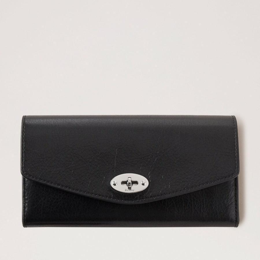 Mulberry Plånbok Darley Plånbok High Shine Black i glänsande svart läder med silverstängning, modell RL6826213A100