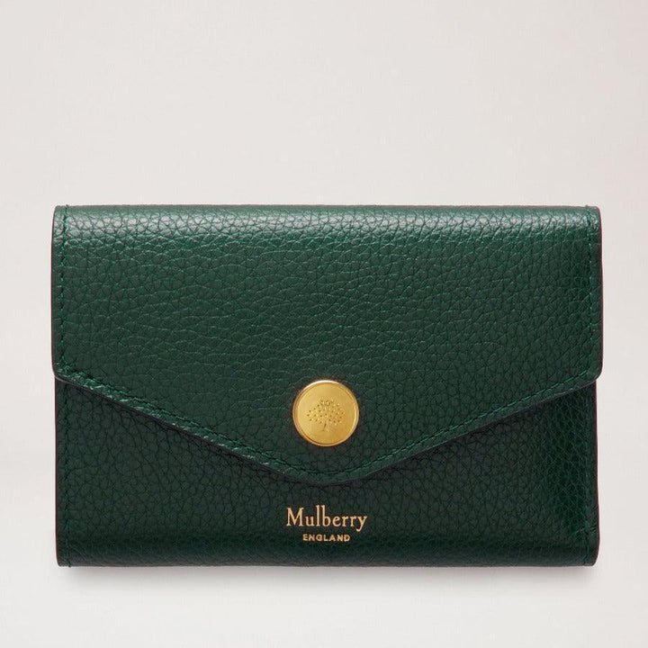 Mulberry Plånbok Vikt flerkortsplånbok Mulberry Grönt i grönt läder med guldknapp, modell RL6447205Q633