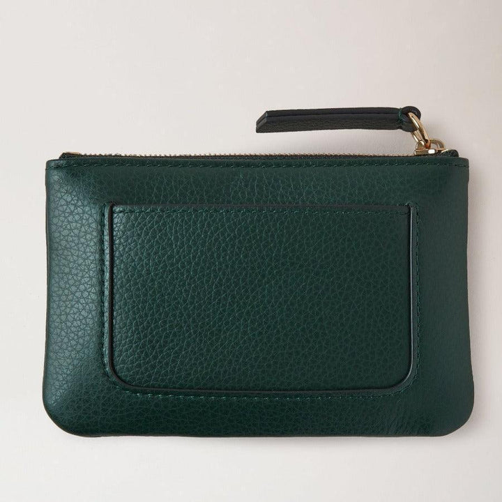 Mulberry Plånbok Plaque Small Zip Coin Pouch i mörkgrönt läder med dragkedja. Modell RL7067205Q633.