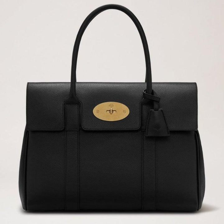 Mulberry Väska Bayswater Black Classic Grain med guldspänne, svart läder, modell HH2873205A217.