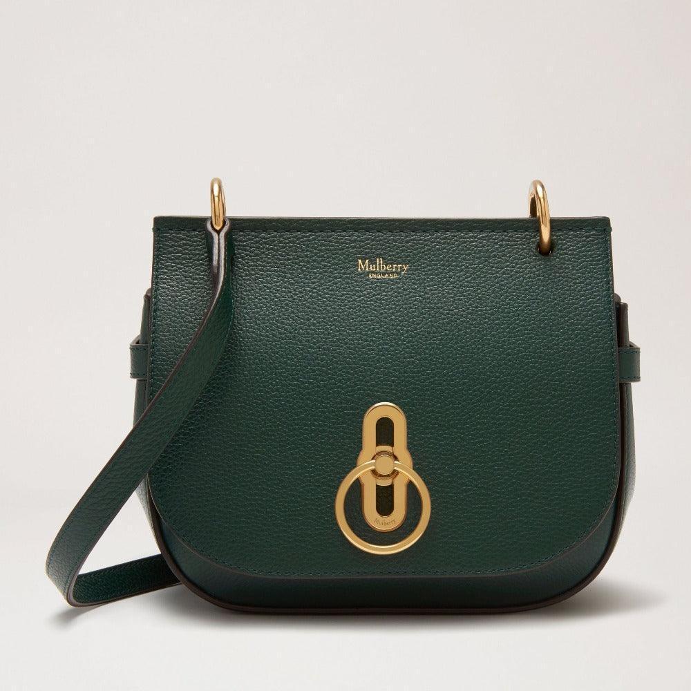 Mulberry Väska Small Amberley Satchel i mörkgrönt läder med gulddetaljer, modell HH4966205Q633