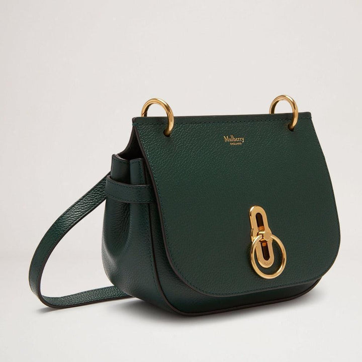 mulberry-väska-liten-amberley-väska-mulberry-grönt i mörkgrönt läder med gulddetaljer, modell HH4966205Q633