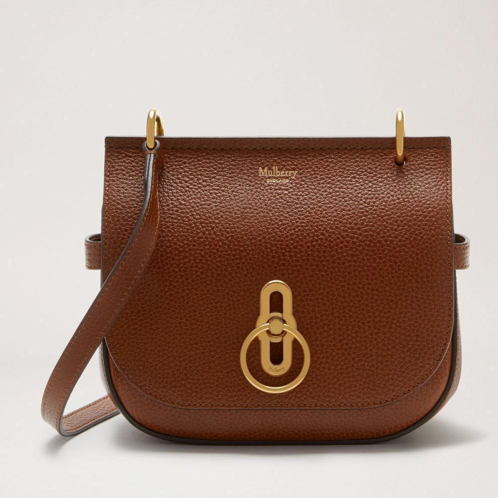 Mulberry Väska Small Amberley Satchel ek i brunt läder med guldfärgat spänne, modell HH8731552G110