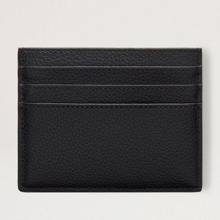 Mulberry Dragkedja Kreditkort Slip Small Classic Grain Black visar ett snyggt kortfodral i svart, präglat läder. Modell RL6466/205A100