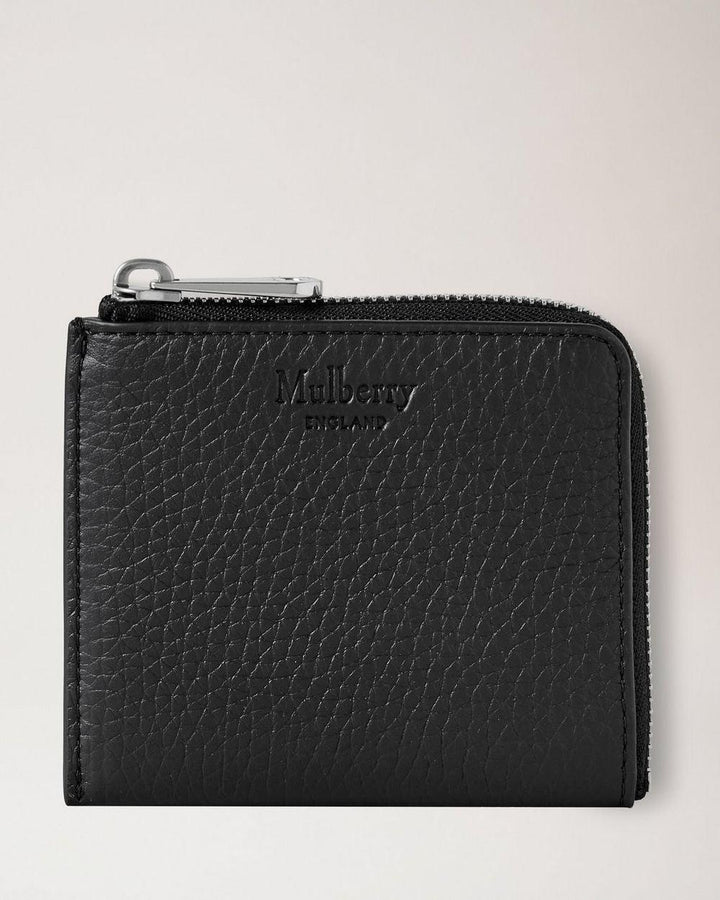 Mulberry Plånbok med dragkedja Heavy Grain Black visar svart Plånbok i kraftigt läder med dragkedja, Modell rl6360736a100